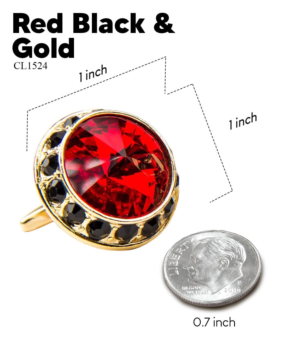 Bling Colorstone Cufflinks with Round Setting in a Box by Vittorio Vico (CL15XX) (cl - 1524) for Independent Retail Stores by Dubal Brothers