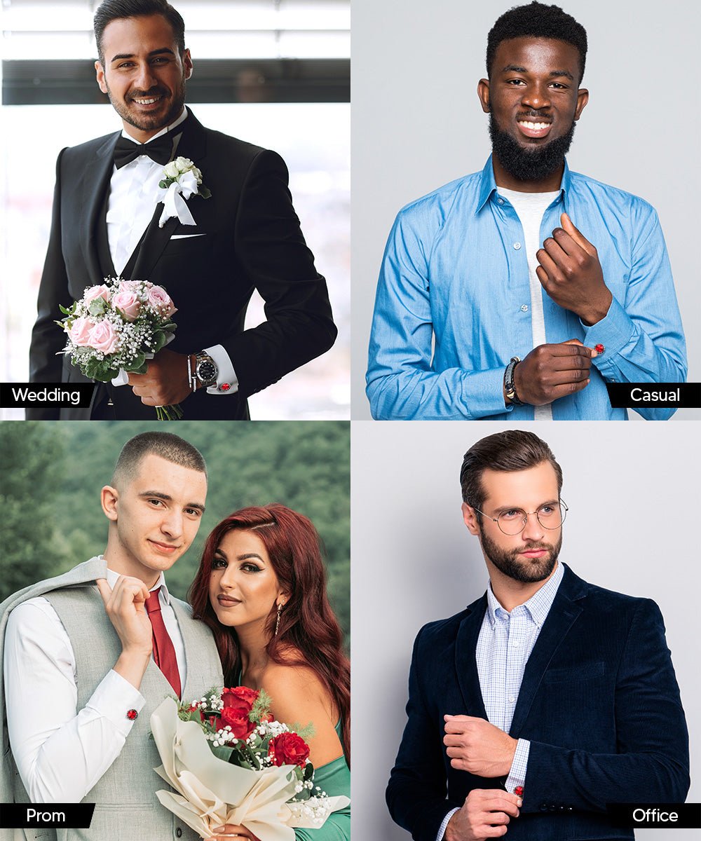 Bling Colorstone Cufflinks with Round Setting in a Box by Vittorio Vico (CL15XX) (cl - 1525) for Independent Retail Stores by Dubal Brothers