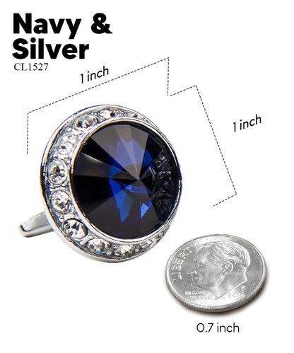 Bling Colorstone Cufflinks with Round Setting in a Box by Vittorio Vico (CL15XX) (cl - 1527) for Independent Retail Stores by Dubal Brothers