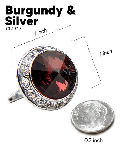 Bling Colorstone Cufflinks with Round Setting in a Box by Vittorio Vico (CL15XX) (cl - 1529) for Independent Retail Stores by Dubal Brothers