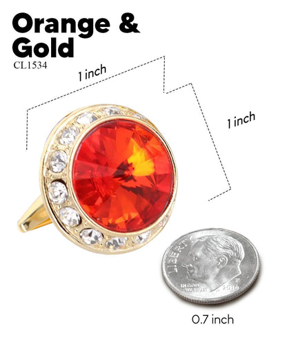 Bling Colorstone Cufflinks with Round Setting in a Box by Vittorio Vico (CL15XX) (cl - 1534) for Independent Retail Stores by Dubal Brothers