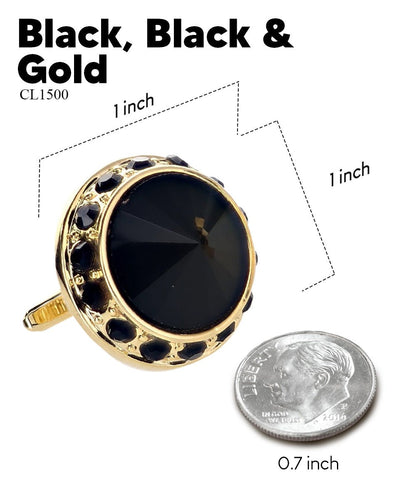 Bling Colorstone Cufflinks with Round Setting in a Box by Vittorio Vico (CL15XX) (cl - 1550) for Independent Retail Stores by Dubal Brothers