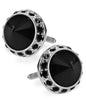Bling Colorstone Cufflinks with Round Setting in a Box by Vittorio Vico (CL15XX) (cl - 1551) for Independent Retail Stores by Dubal Brothers