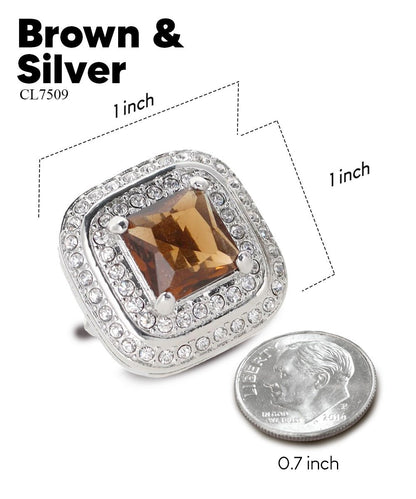 BLING Colorstone Cufflinks with Square Crystal Double Diamond Set in a Box by Vittorio Vico (CL75XX) (CL - 7502) for Independent Retail Stores by Dubal Brothers