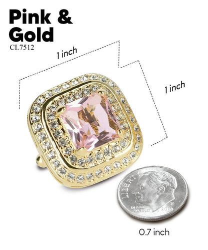 BLING Colorstone Cufflinks with Square Crystal Double Diamond Set in a Box by Vittorio Vico (CL75XX) (CL - 7505) for Independent Retail Stores by Dubal Brothers