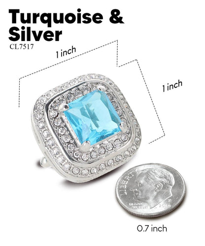 BLING Colorstone Cufflinks with Square Crystal Double Diamond Set in a Box by Vittorio Vico (CL75XX) (CL - 7510) for Independent Retail Stores by Dubal Brothers