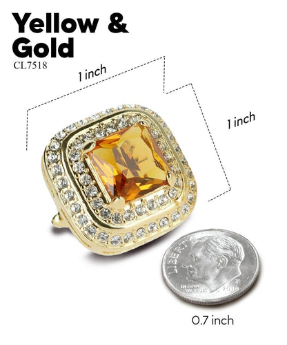 BLING Colorstone Cufflinks with Square Crystal Double Diamond Set in a Box by Vittorio Vico (CL75XX) (CL - 7511) for Independent Retail Stores by Dubal Brothers