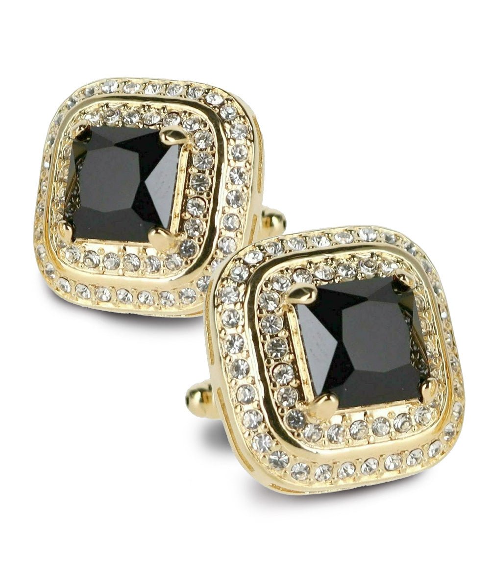 BLING Colorstone Cufflinks with Square Crystal Double Diamond Set in a Box by Vittorio Vico (CL75XX) (CL - 7512) for Independent Retail Stores by Dubal Brothers