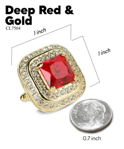 BLING Colorstone Cufflinks with Square Crystal Double Diamond Set in a Box by Vittorio Vico (CL75XX) (CL - 7517) for Independent Retail Stores by Dubal Brothers