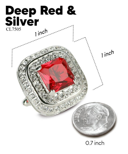 BLING Colorstone Cufflinks with Square Crystal Double Diamond Set in a Box by Vittorio Vico (CL75XX) (CL - 7518) for Independent Retail Stores by Dubal Brothers