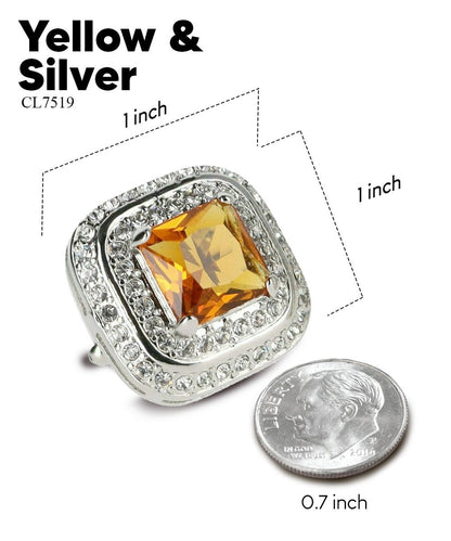 BLING Colorstone Cufflinks with Square Crystal Double Diamond Set in a Box by Vittorio Vico (CL75XX) (CL - 7519) for Independent Retail Stores by Dubal Brothers