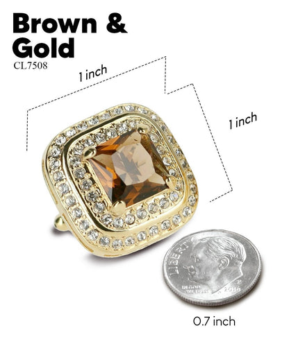 BLING Colorstone Cufflinks with Square Crystal Double Diamond Set in a Box by Vittorio Vico (CL75XX) (CL - 7519) for Independent Retail Stores by Dubal Brothers