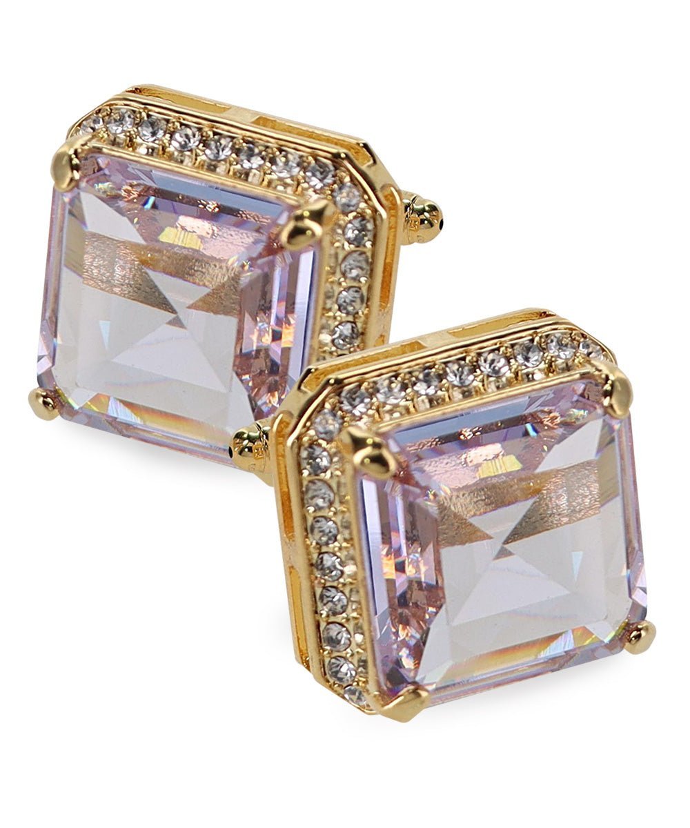 BLING Colorstone Cufflinks with Square Crystal in a Box by Vittorio Vico (CL70XX) (CL - 7002) for Independent Retail Stores by Dubal Brothers