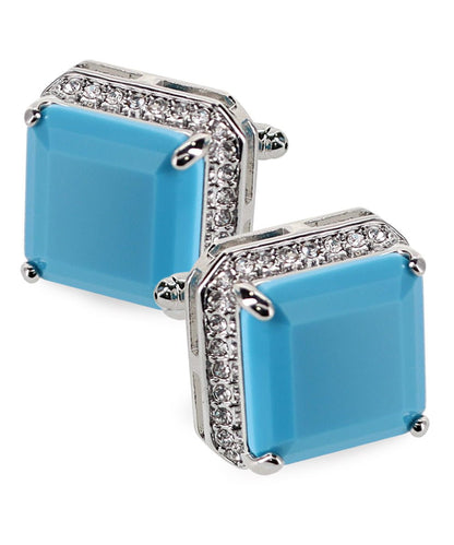 BLING Colorstone Cufflinks with Square Crystal in a Box by Vittorio Vico (CL70XX) (CL - 7041) for Independent Retail Stores by Dubal Brothers