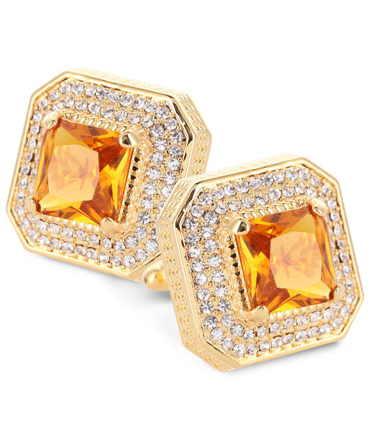 BLING Colorstone Cufflinks with Square Crystal in a Box by Vittorio Vico (CL71XX) (CL - 7118) for Independent Retail Stores by Dubal Brothers
