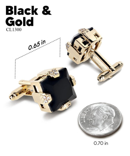 Bling Colorstone Cufflinks with Square Setting in a Box by Vittorio Vico (CL13XX) (cl - 1300) for Independent Retail Stores by Dubal Brothers
