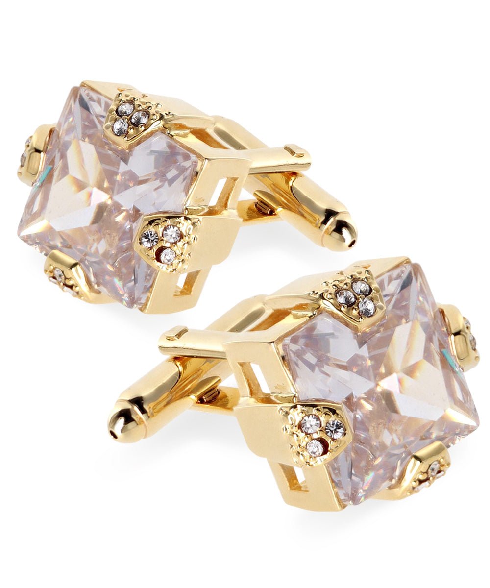 Bling Colorstone Cufflinks with Square Setting in a Box by Vittorio Vico (CL13XX) (cl - 1302) for Independent Retail Stores by Dubal Brothers