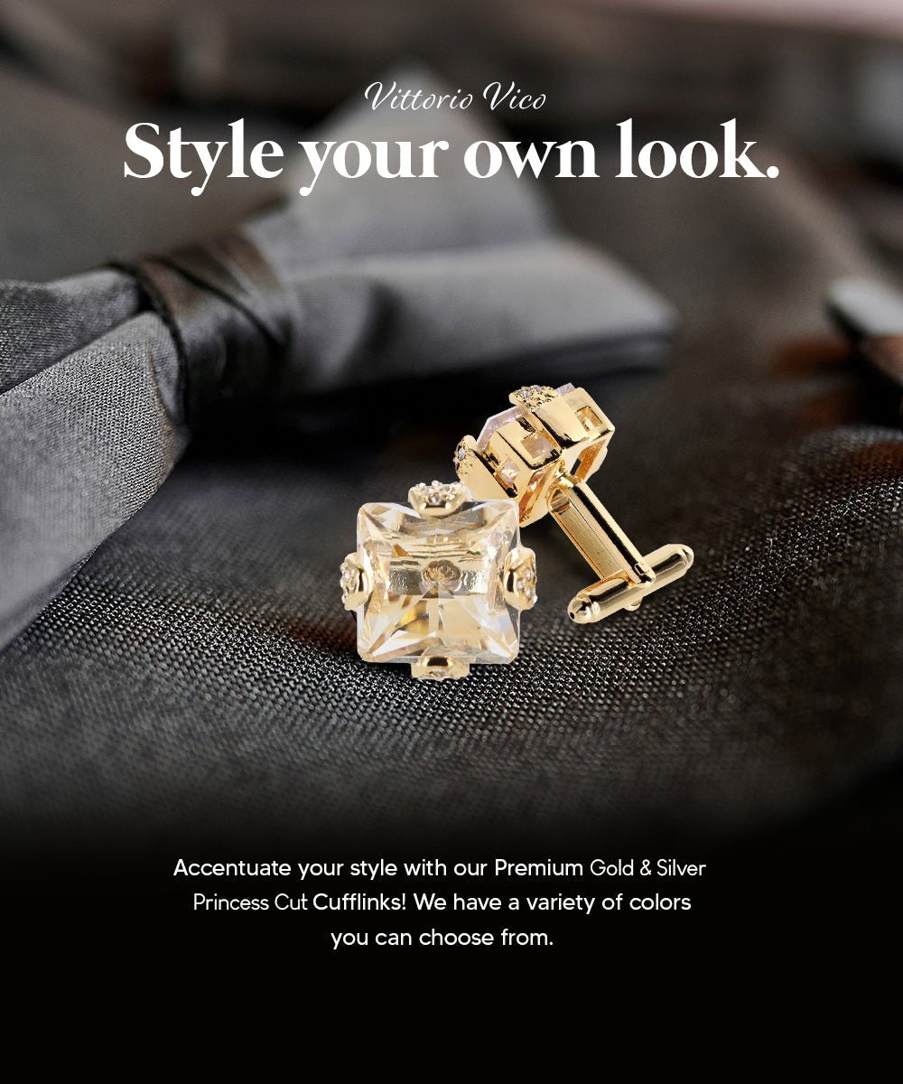 Bling Colorstone Cufflinks with Square Setting in a Box by Vittorio Vico (CL13XX) (cl - 1302) for Independent Retail Stores by Dubal Brothers