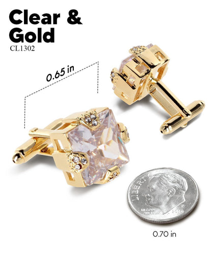 Bling Colorstone Cufflinks with Square Setting in a Box by Vittorio Vico (CL13XX) (cl - 1302) for Independent Retail Stores by Dubal Brothers