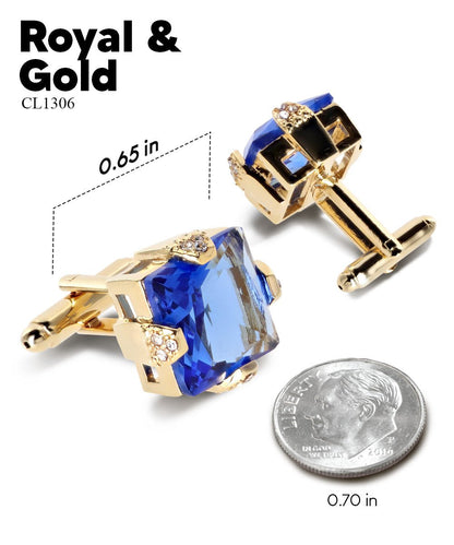 Bling Colorstone Cufflinks with Square Setting in a Box by Vittorio Vico (CL13XX) (cl - 1306) for Independent Retail Stores by Dubal Brothers