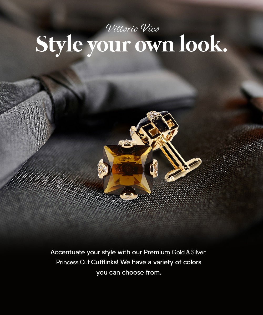 Bling Colorstone Cufflinks with Square Setting in a Box by Vittorio Vico (CL13XX) (cl - 1308) for Independent Retail Stores by Dubal Brothers