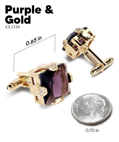 Bling Colorstone Cufflinks with Square Setting in a Box by Vittorio Vico (CL13XX) (cl - 1310) for Independent Retail Stores by Dubal Brothers