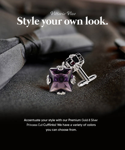 Bling Colorstone Cufflinks with Square Setting in a Box by Vittorio Vico (CL13XX) (cl - 1311) for Independent Retail Stores by Dubal Brothers
