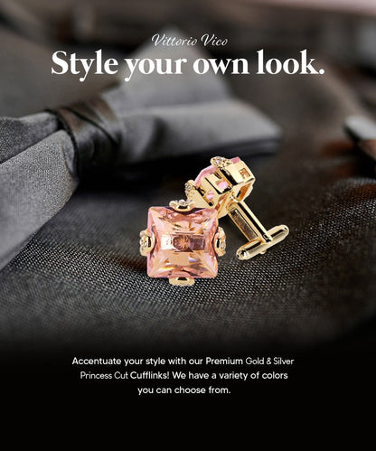 Bling Colorstone Cufflinks with Square Setting in a Box by Vittorio Vico (CL13XX) (cl - 1312) for Independent Retail Stores by Dubal Brothers