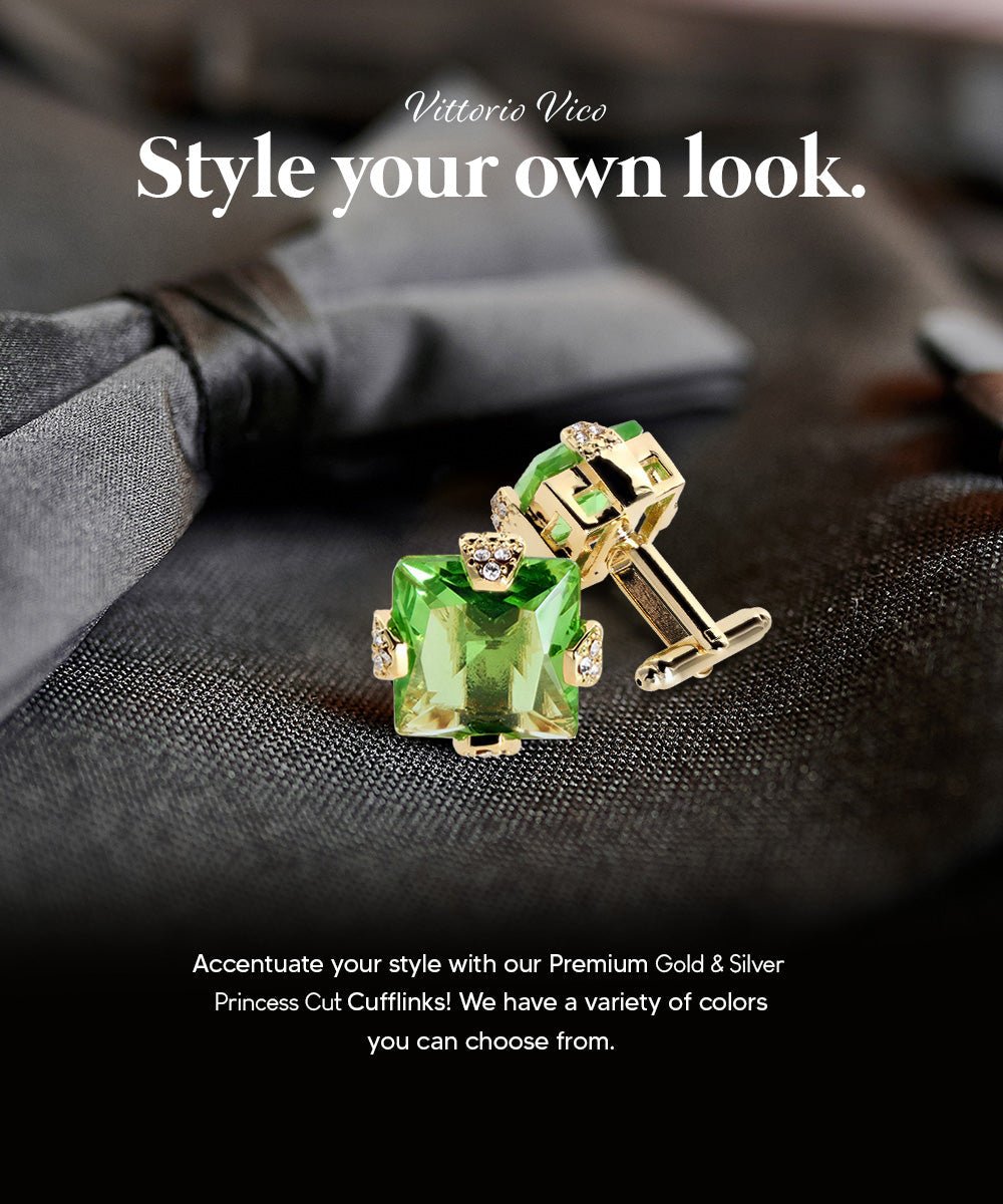 Bling Colorstone Cufflinks with Square Setting in a Box by Vittorio Vico (CL13XX) (cl - 1314) for Independent Retail Stores by Dubal Brothers