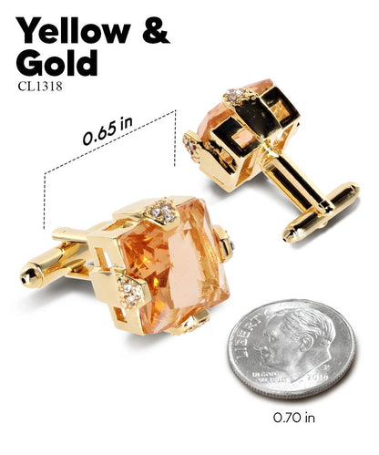 Bling Colorstone Cufflinks with Square Setting in a Box by Vittorio Vico (CL13XX) (cl - 1318) for Independent Retail Stores by Dubal Brothers