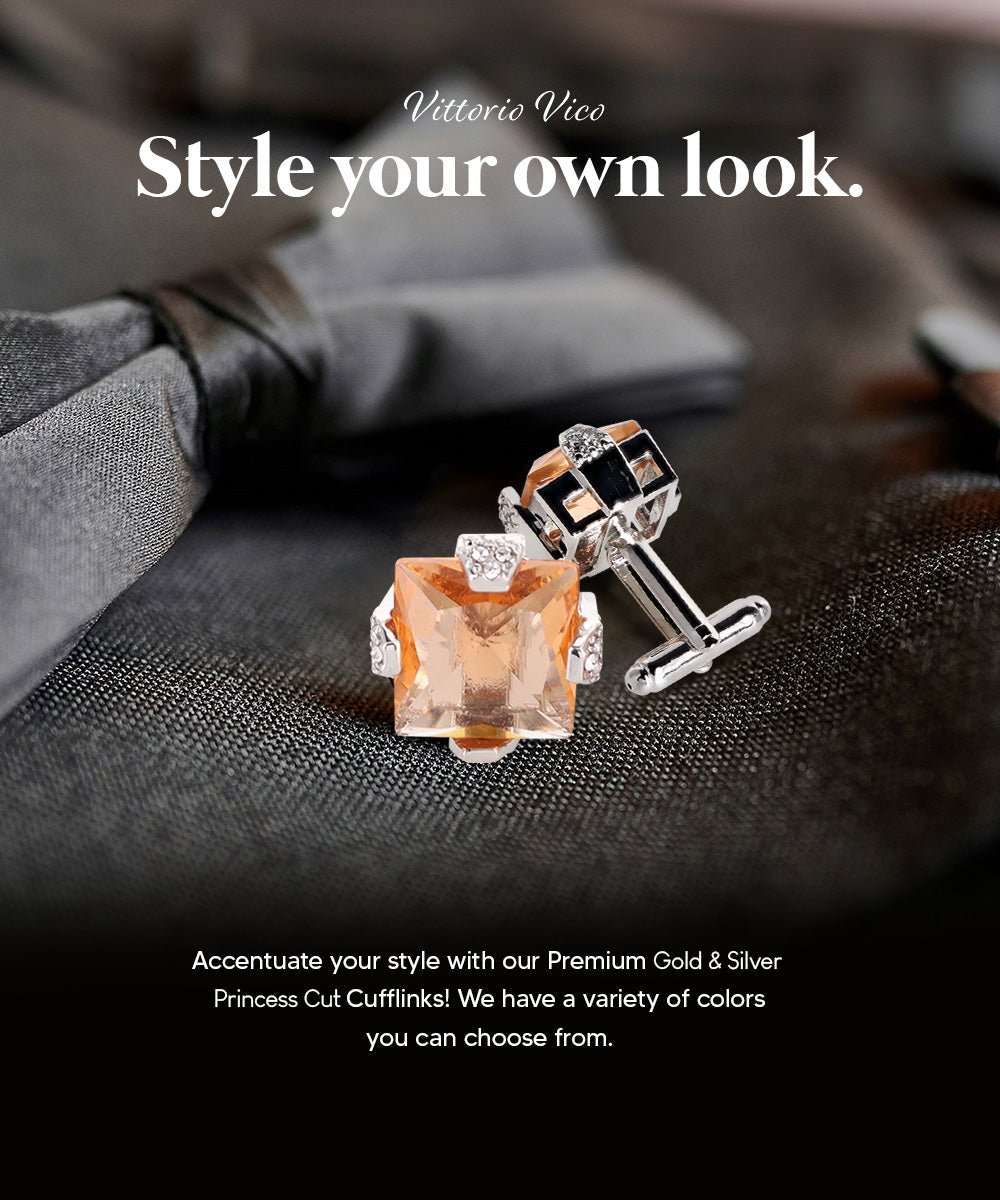 Bling Colorstone Cufflinks with Square Setting in a Box by Vittorio Vico (CL13XX) (cl - 1319) for Independent Retail Stores by Dubal Brothers