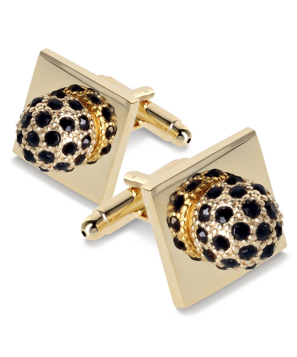 Bling Colorstone Cufflinks with Studded Flower Setting in a Box by Vittorio Vico (CL12XX) (CL - 1203) for Independent Retail Stores by Dubal Brothers
