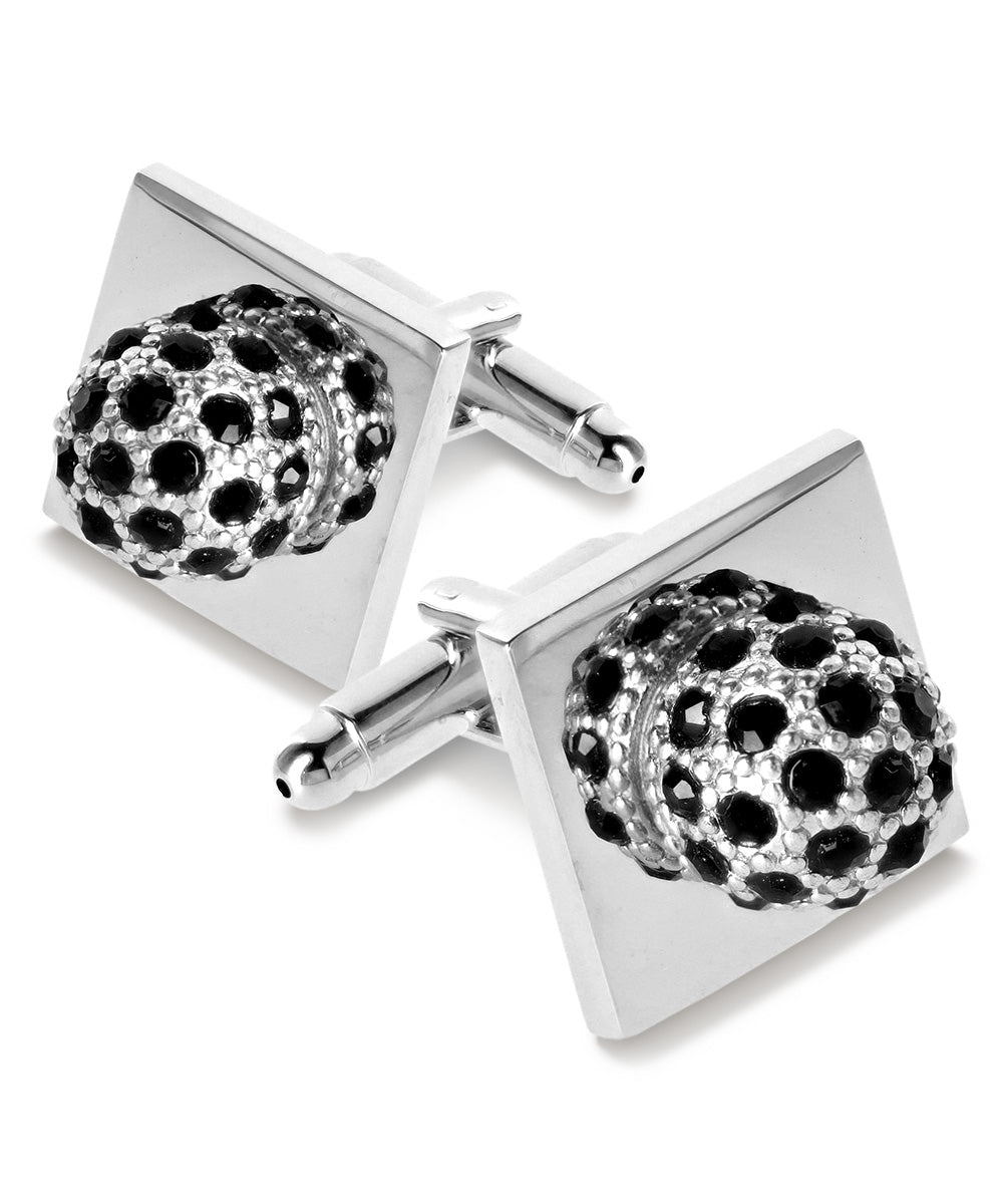 Bling Colorstone Cufflinks with Studded Flower Setting in a Box by Vittorio Vico (CL12XX) (CL - 1204) for Independent Retail Stores by Dubal Brothers