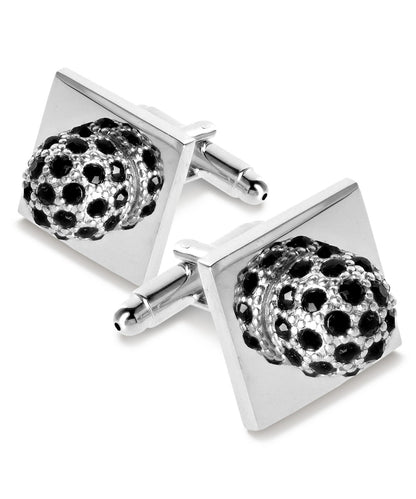 Bling Colorstone Cufflinks with Studded Flower Setting in a Box by Vittorio Vico (CL12XX) (CL - 1204) for Independent Retail Stores by Dubal Brothers