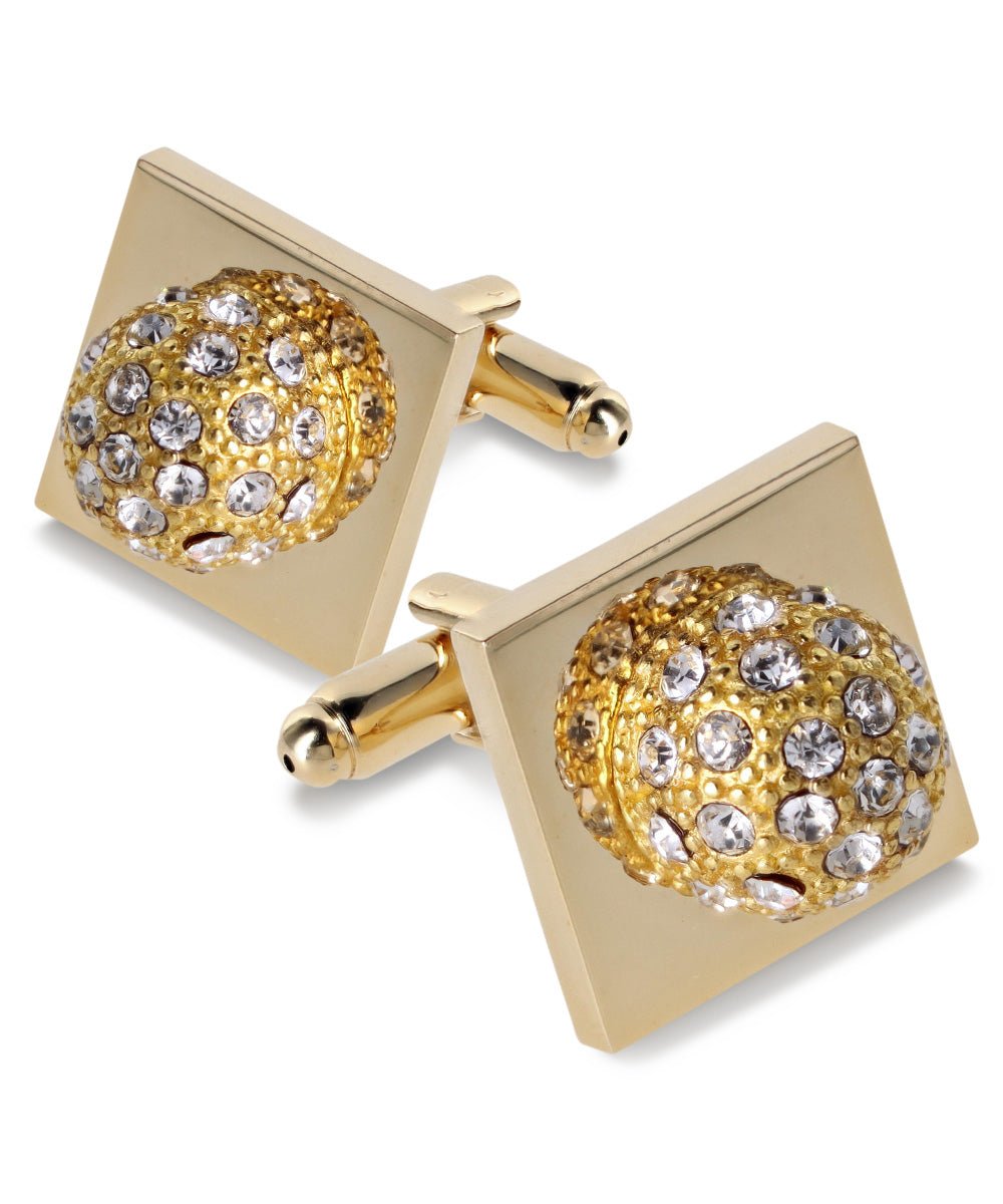 Bling Colorstone Cufflinks with Studded Flower Setting in a Box by Vittorio Vico (CL12XX) (CL - 1205) for Independent Retail Stores by Dubal Brothers