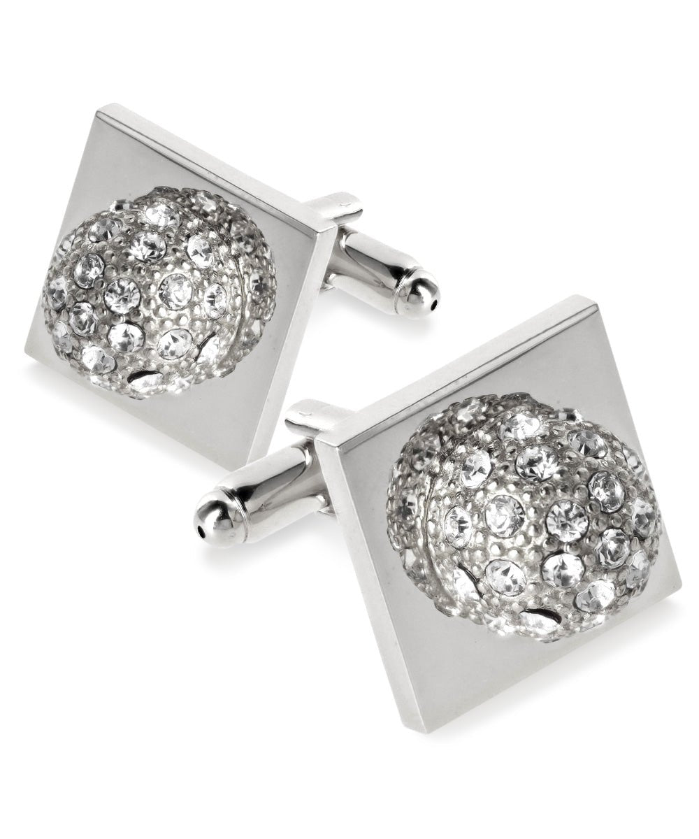 Bling Colorstone Cufflinks with Studded Flower Setting in a Box by Vittorio Vico (CL12XX) (CL - 1206) for Independent Retail Stores by Dubal Brothers
