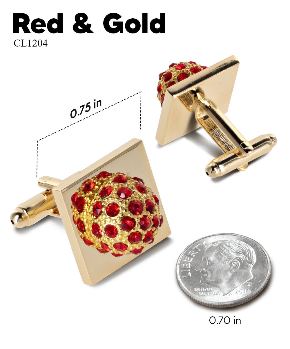 Bling Colorstone Cufflinks with Studded Flower Setting in a Box by Vittorio Vico (CL12XX) (CL - 1208) for Independent Retail Stores by Dubal Brothers
