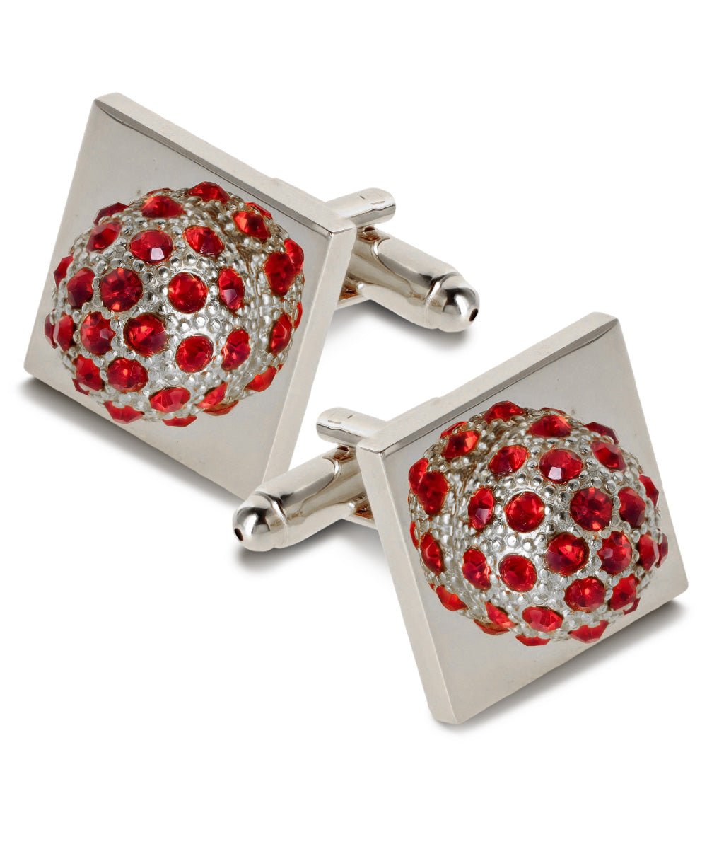 Bling Colorstone Cufflinks with Studded Flower Setting in a Box by Vittorio Vico (CL12XX) (CL - 1208) for Independent Retail Stores by Dubal Brothers