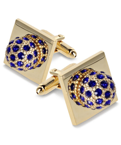 Bling Colorstone Cufflinks with Studded Flower Setting in a Box by Vittorio Vico (CL12XX) (CL - 1209) for Independent Retail Stores by Dubal Brothers