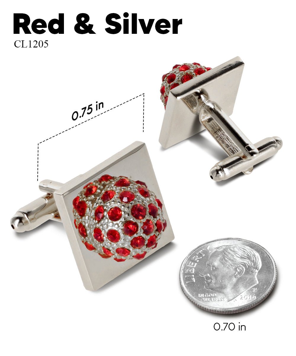 Bling Colorstone Cufflinks with Studded Flower Setting in a Box by Vittorio Vico (CL12XX) (CL - 1209) for Independent Retail Stores by Dubal Brothers