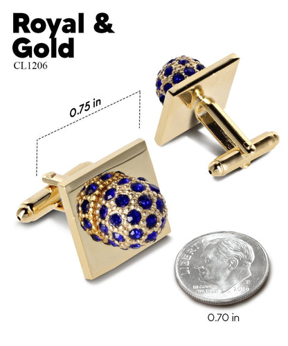 Bling Colorstone Cufflinks with Studded Flower Setting in a Box by Vittorio Vico (CL12XX) (CL - 1210) for Independent Retail Stores by Dubal Brothers
