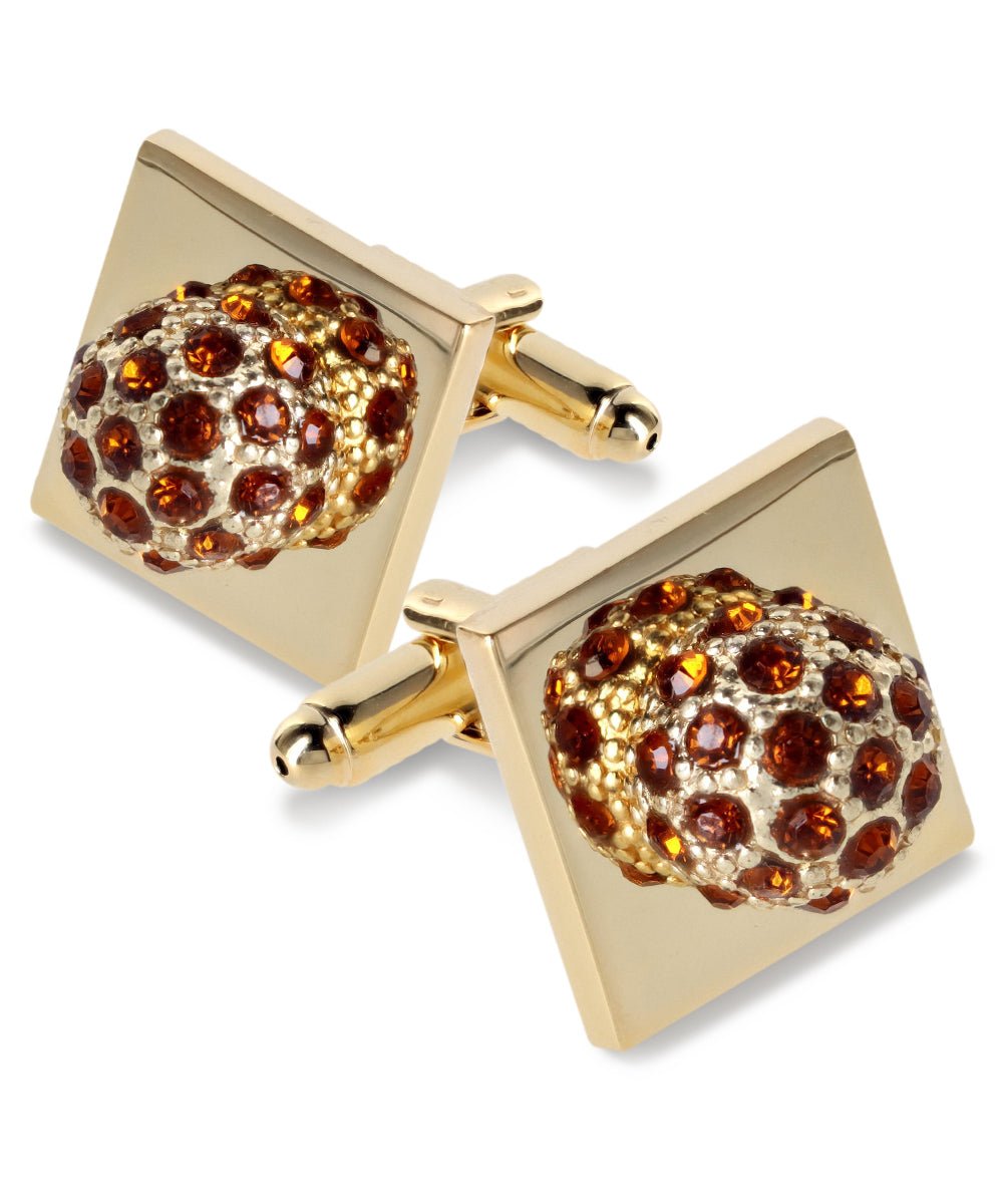 Bling Colorstone Cufflinks with Studded Flower Setting in a Box by Vittorio Vico (CL12XX) (CL - 1211) for Independent Retail Stores by Dubal Brothers