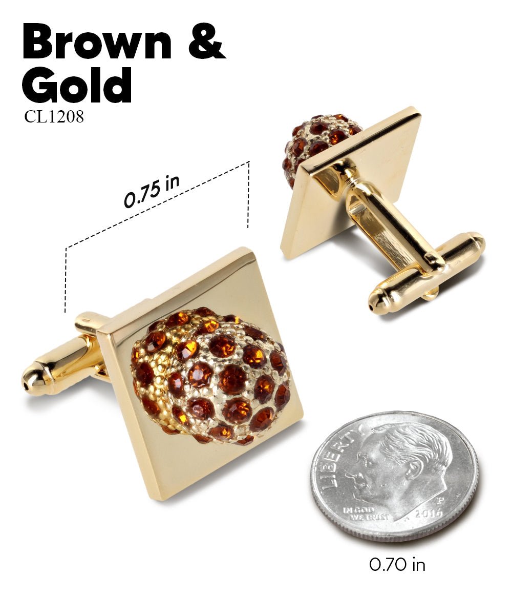 Bling Colorstone Cufflinks with Studded Flower Setting in a Box by Vittorio Vico (CL12XX) (CL - 1212) for Independent Retail Stores by Dubal Brothers