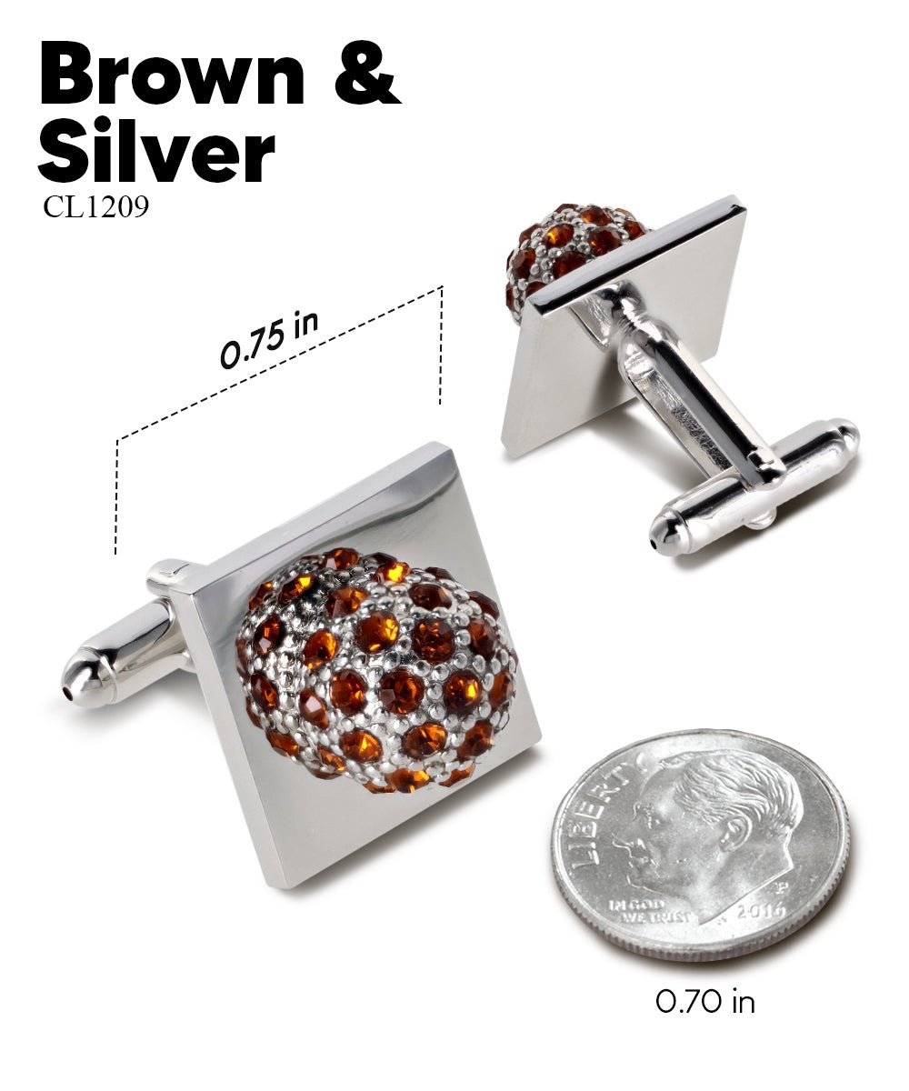 Bling Colorstone Cufflinks with Studded Flower Setting in a Box by Vittorio Vico (CL12XX) (CL - 1213) for Independent Retail Stores by Dubal Brothers