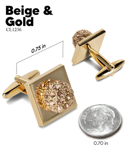 Bling Colorstone Cufflinks with Studded Flower Setting in a Box by Vittorio Vico (CL12XX) (cl - 1242) for Independent Retail Stores by Dubal Brothers