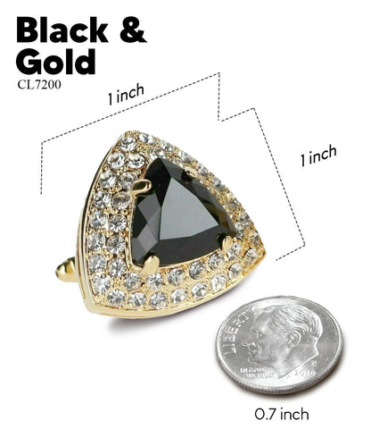 BLING Colorstone Cufflinks with Triangular Crystal in a Box by Vittorio Vico (CL72XX) (CL - 7200) for Independent Retail Stores by Dubal Brothers