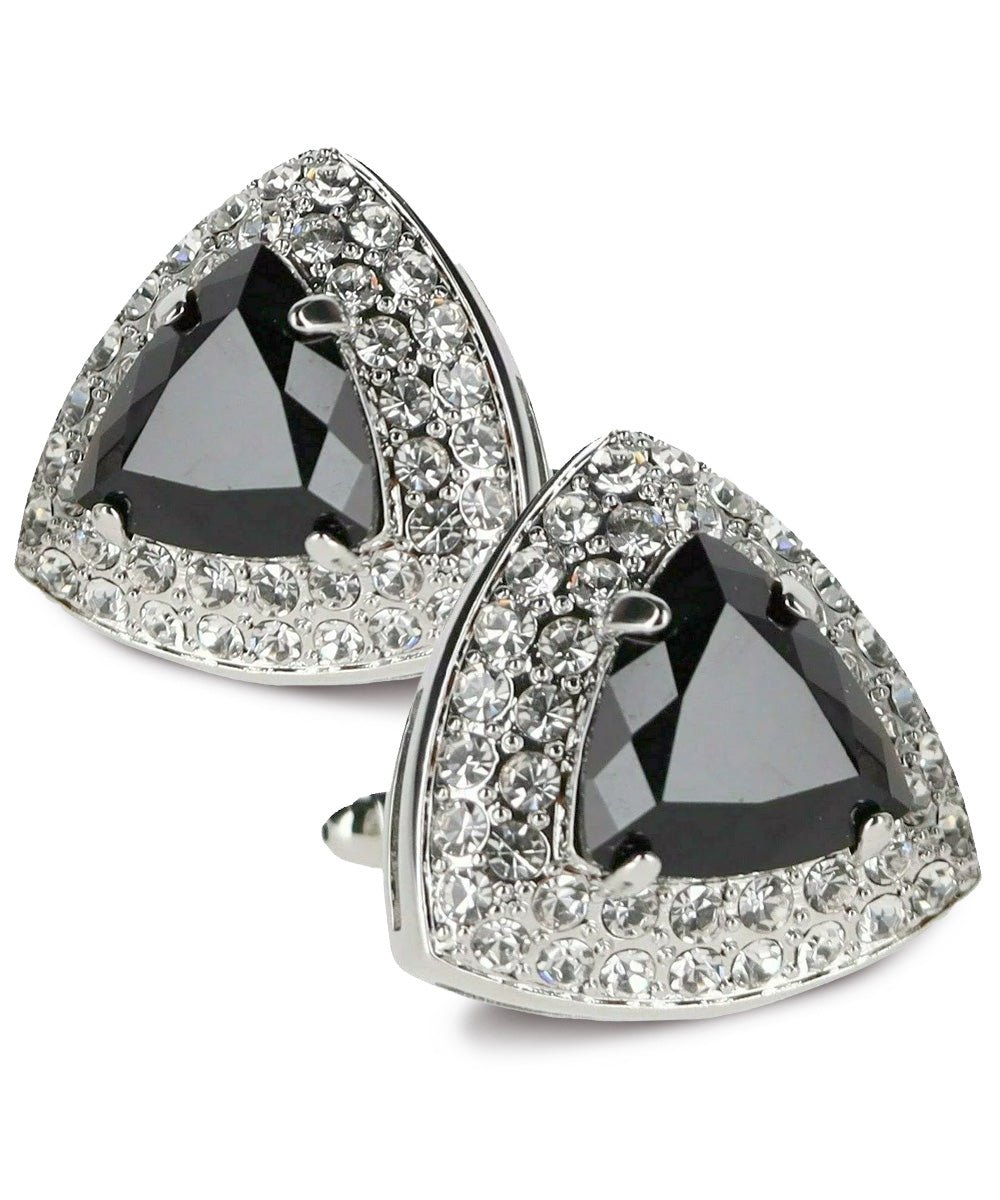 BLING Colorstone Cufflinks with Triangular Crystal in a Box by Vittorio Vico (CL72XX) (CL - 7201) for Independent Retail Stores by Dubal Brothers
