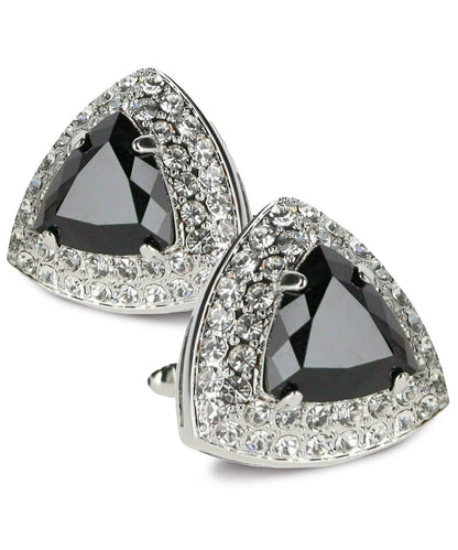 BLING Colorstone Cufflinks with Triangular Crystal in a Box by Vittorio Vico (CL72XX) (CL - 7201) for Independent Retail Stores by Dubal Brothers