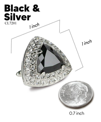 BLING Colorstone Cufflinks with Triangular Crystal in a Box by Vittorio Vico (CL72XX) (CL - 7201) for Independent Retail Stores by Dubal Brothers