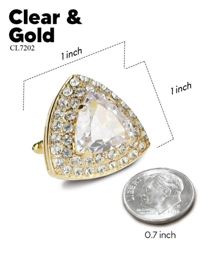 BLING Colorstone Cufflinks with Triangular Crystal in a Box by Vittorio Vico (CL72XX) (CL - 7202) for Independent Retail Stores by Dubal Brothers